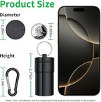 Urekt Portable Pill Case Keychain (2 Pack), Large Waterproof Aluminum Pill Box for Round Glucose Tablets & Critical Medicine, Small Pill Holder Travel Pill Container Bottle with Carabiners