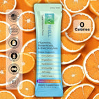 Travel Vitamin Tonic for Flight, Jet Lag, Hydration, Circulation, Digestion & Immune Support, Promotes Calmness, Electrolyte Powder, Travel Essentials, Passion Fruit Tangerine, 15 Sticks