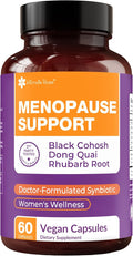 Complete Menopause Support Supplement for Women | Menopause Synbiotic with Black Cohosh, Dong Quai, Rhubarb Root | Helps Easing Hot Flashes, Night Sweats, Restful Sleep | 60 Capsules
