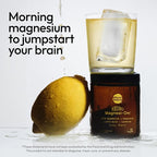Moon Juice Neuro Magnesi-Om - Brain Support Supplement with Magnesium L-Threonate, Lion’s Mane, L-Theanine & Caffeine - Magnesium Powder for Focus & Memory - Lemon, 3.2 oz, 30 Servings