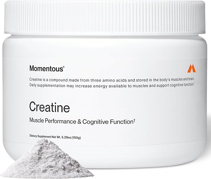 Momentous Creatine Monohydrate Powder - Creatine Powder - Supports Strength, Lean Muscle, & Recovery for Men & Women - NSF Certified for Sport - 5 g per Serving - 30 Servings