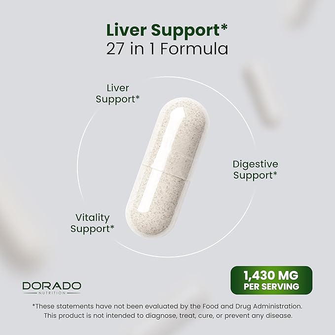 Liver Cleanse Detox & Repair (27 in 1 Formula - Milk Thistle, Dandelion Root, Turmeric, Artichoke Extract & More) - Detox Cleanse Supplement, Liver Support for Adults, Vegan - 60 Capsules