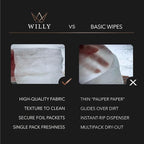 WILLY WIPES® for Men | The Imperial Box (24-Count) | Premium Textured Intimate Hygiene Washcloths | 24 Odor-Defying Single Packets | Foreskin Safe & Residue Free Royal Bath-to-Go