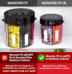 XL Supplement Pill Dispenser Bottle, 7 Compartment, Labels, Easy Open, Anti-Mixing, UV Protected Organizer, Extra Large Monthly Vitamin, Monster Fit Medication Holder Includes Premium Medisafe App