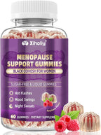Menopause Supplements for Women with Black Cohosh, Menopause Relief Sugar Free Gummies for Hot Flashes, Natural Female Hormone Balance & Ashwagandha, Magnesium for Night Sweats, Mood Swings, 60 Count