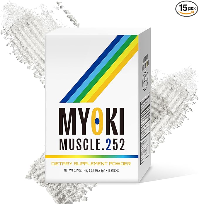 MYOKI Muscle Support Powder (15 Count) Support Strong & Healthy Muscle Maintenance Science Backed Supplement for Lean Muscle Strength & Mobility Novel Formula for Muscle Health & Loss Support