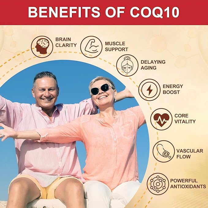 CoQ10 600 mg Softgels CoQ10 Supplement - CQ10 Coenzyme-Q10 with Omega 3 & PQQ & Vitamin E, CoQ10 400mg Softgels, 60 Servings