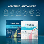 DripDrop Hydration Packets - Sunburst Variety Pack - Single Serve Electrolytes Powder Drink Mix - Lemon Lime, Strawberry, Peach, Black Cherry - Non-GMO, Gluten Free, Vegan - 16 Sticks
