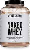 NAKED Whey Protein Supplement Powder, Chocolate, NSF Certified, GMO Free, Soy Free, Gluten Free Aid Muscle Growth and Recovery 60 Servings, 5 Ib
