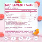 GLP-1 Support for Women & Men, Sugar-Free Gummies with Berberine, Cinnamon, Turmeric, Raspberry Ketone, Resveratrol, Appetite & Craving Control, Metabolism Digestion & Gut, No Stomach, 120 Count