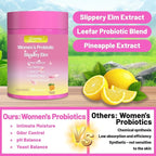 Her Juicy Feminine Probiotics Gummies for pH Balance - Slippery Elm, Lactobacillus Blend - Gut & Immune Support - Pineapple Gummies, 60 Count (Lemon)