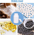 White Pill Bottle, Empty Medicine Bottles with Screw Caps for Pills Capsules Vitamins, Food Grade Plastic Medicine Containers with Labels for Travel (1.7oz/50ml, 4 Pcs)