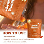2026 New Tanning Gummies for Women, Skin Radiance & Hydration for Natural Looking Glow, Bronzing, with Vitamin C & E, Astaxanthin, Beta Carotene, Vegan & Sugar Free, Non-GMO, 60 Count (2 Pcs)
