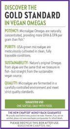 New Chapter Vegan Algae Oil, DHA, EPA, and DPA Supplement - Vegan Omega-3 Complex for Heart, Brain, Eye & Joint Support - 30 Softgels