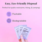 Pixie Feminine Wipes - Flushable, Biodegradable, & Ph Balanced - Individually Wrapped Packet Wipes for On The Go & Public Bathrooms - Wash & Cleaner For Your Menstrual Cups & Discs (2 Packs of 20)