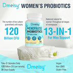Menopause Supplements for Women, 120 Billion CFU Probiotic, 13-in-1 Herbs Probiotics Complex, for Menopause Relief, Hormone Balance, Hot Flashes, Night Sweats, Mood Swings, Gut & Immunity - 60 Capsule