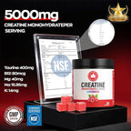 Creatine Gummies, NSF Certified, 5g Creatine Monohydrate per Serving with Taurine & B12, Raspberry Flavor, 160 Count, for Men & Women