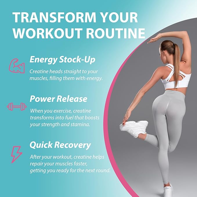 Creatine for Women, 120 Counts Creatine Monohydrate Gummies - No Bloating - Creatine Pre and Post Workout Chewables Supplement with Taurine & B6 - for Recovery, Strength, Energy & Booty, Performance