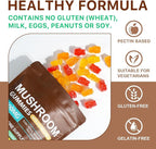 Mushroom Gummies for Adults,10x Mushroom Supplement,Energy, Focus, Mood & Cognitive Support,Vegan, Immune, Brain Support & Chill Mushroom Complex Gummy,80 Gummies