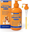 Wild Alaskan Salmon Oil for Dogs & Cats, Fish Oil Omega 3 Supplements with EPA & DHA for Skin & Coat, Immune, Brain, Joint and Heart Health, Dog & Cat Fish Oil Supplements with Pump- 8 oz