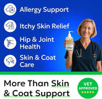 BARK&SPARK Omega 3 Fish Oil for Dogs - w/Wild Alaskan Salmon Oil for Dogs, Fish Oil Liquid Supplement for Pets, EPA+DHA Fatty Acids, Skin&Coat Support - Itch&Allergy Relief, Joint - Alaskan Salmon