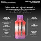 BeMe Liquid Collagen Peptides - Tendon & Ligament Supplements for Injury Prevention & Tissue Repair. Liquid Shots with TENDOFORTE for Active Recovery, Gym Performance Athletes - 15 Grapefruit Sachets