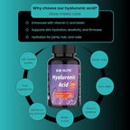 BIO NUTRI Hyaluronic Acid Supplements 250mg|240 Capsules，with Biotin 5000mcg & Vitamin C 25mg - Skin, Hair & Joint 3 in1 Support (1)