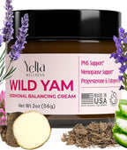 Wild Yam Cream for Hormone Balance – Progesterone Cream Alternative for PMS & Menopause Relief – Made with Organic Hormone Balancing Extracts - 2oz