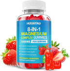 Magnesium Complex Gummies for Women Men 8 in 1, Magnesium Glycinate, Citrate, Malate, Taurate, Supports Bones, Muscle, Nerve Health, Sugar-Free, Vegan Non-GMO, Strawberry Flavor, 60 Count