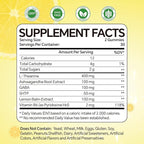 L-Theanine Gummies for Kids & Adults, l'theanine 400mg with Ashwagandha, GABA, 5HTP,L-Theanine Chewable Supplement for Relax, Zzz & Focus Support,Lemon Flavor