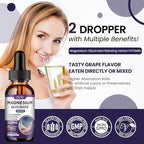 Magnesium Glycinate Liquid Drops 500mg, with Vitamin B6, Ashwagandha, L - Theanine, Chamomile, Magnesium Glycinate Supplement High Absorption for Sleep, Stress, Energy, Mood - Grape Flavor, 2 FL.OZ