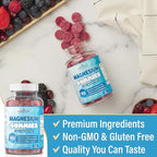 Magnesium Gummies - Calming Anti-Stress Gummies, Magnesium Supplement for Adults and Kids, Vegan, Gelatin-Free, Gluten-Free, Non-GMO, Delicious Natural Raspberry Flavor- 60 Count - by New Age