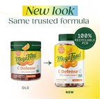 MegaFood C Defense Daily Vitamin C Supplement - Chewable Vitamin C Gummies, Immune Support Supplement, Tangy Citrus Flavor, Made with Real Food, Vegan - 70 Gummy Vitamins, 35 Servings