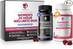Lukaree Evening Primrose Oil & Cranberry Wellness Duo – Supports Urinary Health, Hormonal Balance, Skin Health, Stress Relief, and Relaxation – Daytime Clarity & Nighttime Calm – 30-Day Supply