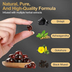 Shilajit Gummies for Men & Women, Rich in Ashwagandha & Gokshura, Fulvic Acid & 85+ Trace Minerals Micronutrient Supplement for Energy & Wellness, 100% Pure Organic Natural - 80 Gummies