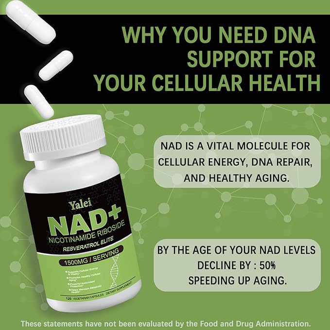 NAD Resveratrol Supplement 1500mg,120 Veggie Capsules | Liposomal NAD Plus Boosting | Support Cellular Health, Stamina & Healthy Aging for Women & Men | Non-GMO