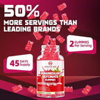 Magnesium Glycinate Gummies 1000mg - Sugar Free Magnesium Potassium Supplement with Vitamin D, B6, CoQ10 for Calm Mood & Sleep Support - 180 Raspberry Gummies.