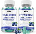 Potassium Citrate 1200mg Gummies for Adults Women & Men, Chewable Potassium Supplement for Muscle Health & Electrolyte Support, Sugar Free, Blueberry Flavor, 120 Count
