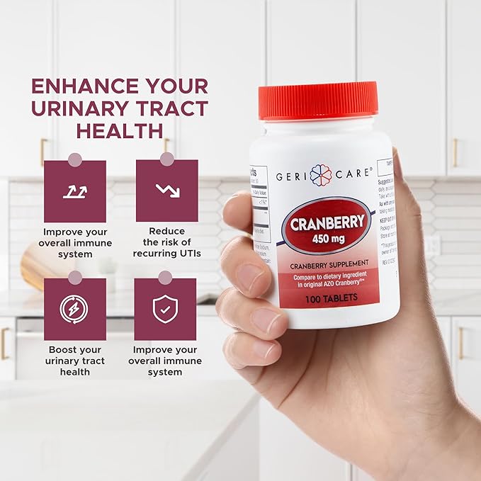 GeriCare Cranberry Supplement, 100 Tablets 450 mg (3)
