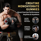 Creatine Monohydrate Gummies 5000mg for Men & Women - Sugar Free Pre-Workout Supplement, Chewables for Muscle Strength, Muscle Builder, Energy Boost, Mixed Berry Flavor, 120 Count