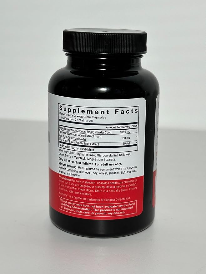 Force Factor Turmeric Curcumin Supplement with Black Pepper, Joint Support Supplement with BioPerine for Enhanced Absorption, No Gelatin, Non-GMO, 90 Capsules