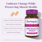Barimelts HMB Muscle Shield for GLP-1 Users and Bariatric Patients - HMB Supplements with Vitamin D3 & Ubiquisome® Phytosome™ Supports Muscle Recovery - 90 Smooth-Coated Caplets