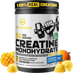 Creatine Monohydrate Gummies – Pre-Workout Energy & Muscle Growth Support for Men & Women | Mango Electrolyte Gummies (135 Count)