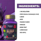 Dream Spell 3D Natural-Based Sleep Aid - Soothes an overactive Mind at Bedtime, No Next-Day Grogginess- Drug-Free with 3Mg Melatonin, GABA, Hops - Restful Nights, Refreshed Mornings - 30 Capsules