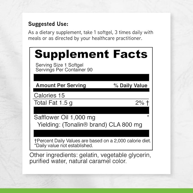 DAVINCI Tonalin-CLA - Lean Muscle Mass & Energy Support* - Contains CLA Derived from Safflower Oil - Stimulant-Free Supplement - 90 Softgels