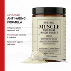 LifeCell Whey Protein – Anti-Aging Muscle Builder with Shiitake Mushroom, Collagen & Hyaluronic Acid – Vanilla, No Sugar Added, Soy-Free, Gluten-Free, 550g