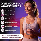 Cortisol Reducer for Women & Men with Magnesium Glycinate, Ashwagandha, L-Theanine - Supports Stress Relief, Sleep & Heart Health, Nerves, Muscles - 2 Fl Oz