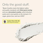 Beam Creatine Monohydrate Powder – 5g Micronized Creatine Monohydrate, Third Party Tested Creatine for Women & Men, Muscle Strength, Growth, Recovery & Cognitive Support, Unflavored, 100 Servings