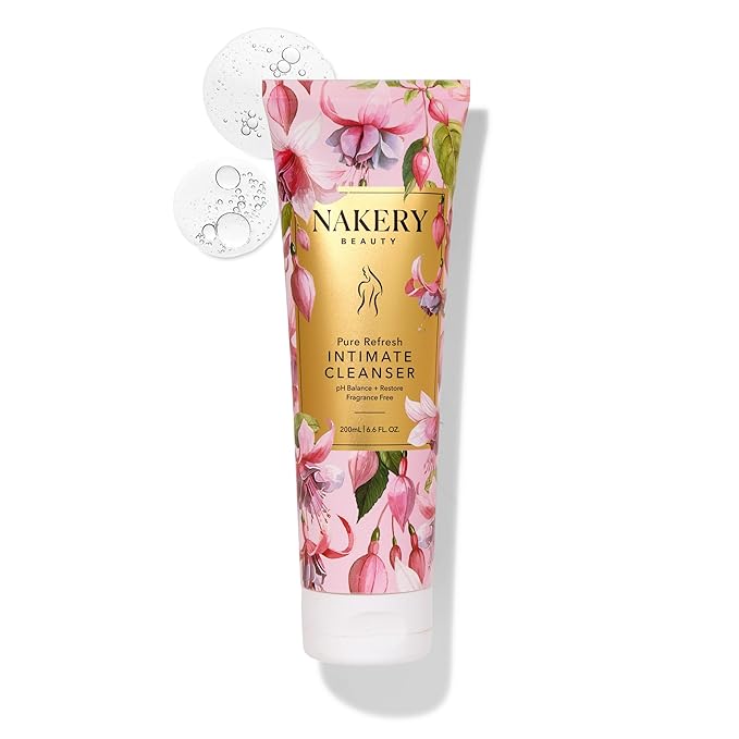 Nakery Intimate Wash Women pH Balanced Vaginal Cleanser - Hydrating Feminine Wash with Aloe & Hyaluronic Acid - Nourishing Vaginal Wash Supports Healthy pH & Odor Eliminator - Safe for Daily Use