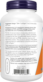 NOW Foods Supplements, Ultra Omega-3, 500 EPA and 250 DHA, Cardiovascular Support*, 180-Fish Gelatin Softgels